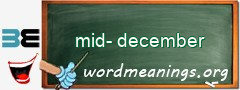 WordMeaning blackboard for mid-december